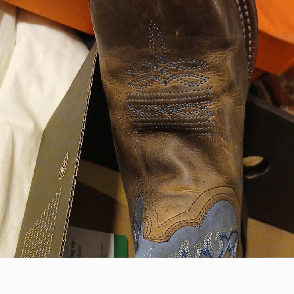 Laredo Brown and Blue Cowboy Boots
